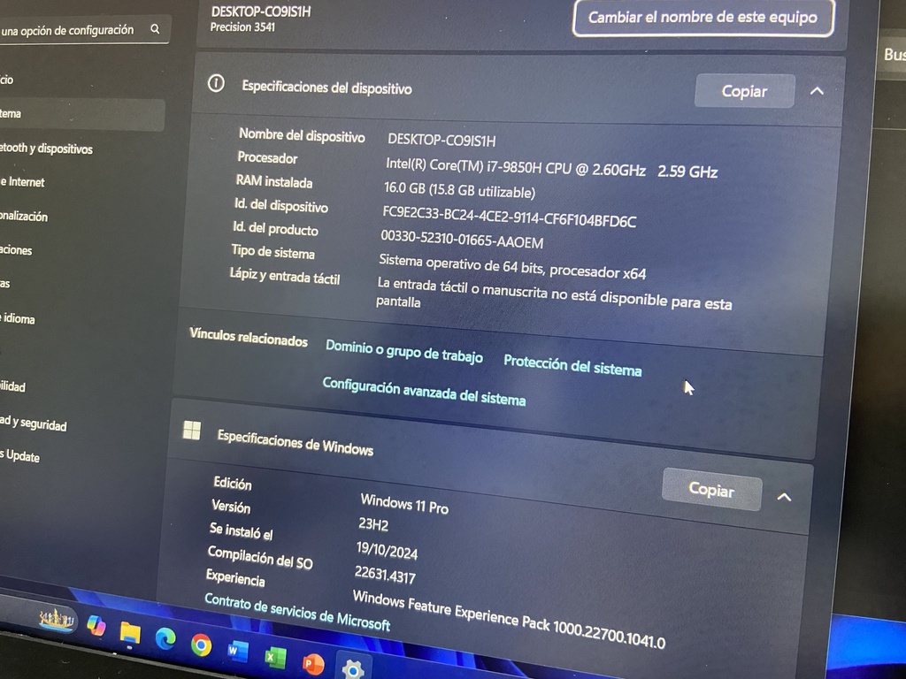 💻 Dell Precisión 3541 corei7 Vpro Alfanumerica 15.6”😍 16GB RAM, 512GB disco SSD, POTENTE con W11⚡️